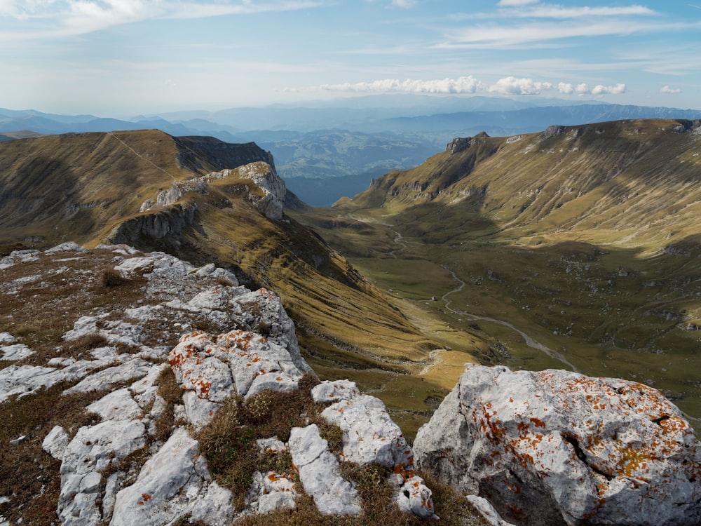 a view of a mountain range from a high point of view