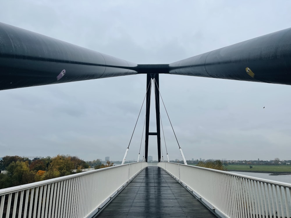 a view of a bridge from the top of it