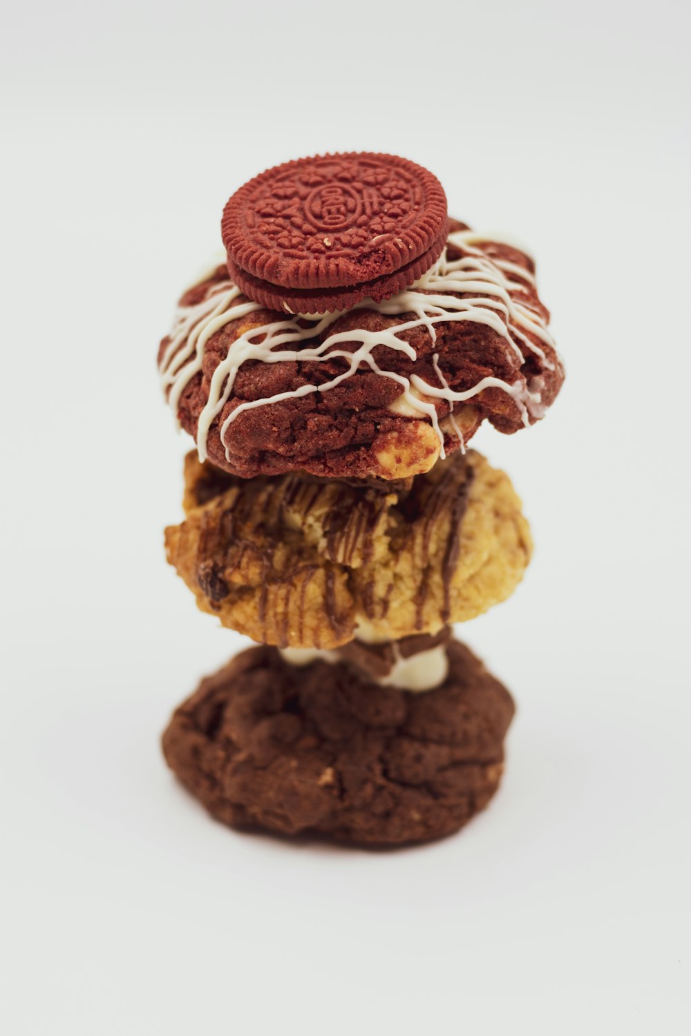 a stack of cookies sitting on top of each other