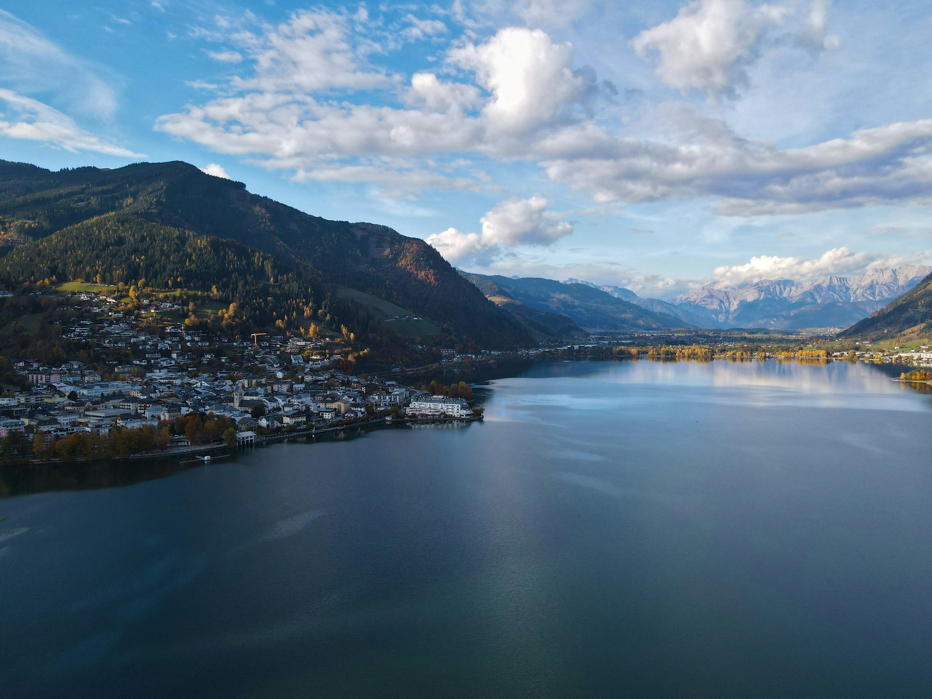 a large body of water surrounded by mountains