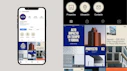 a cell phone with a picture of a building on the screen