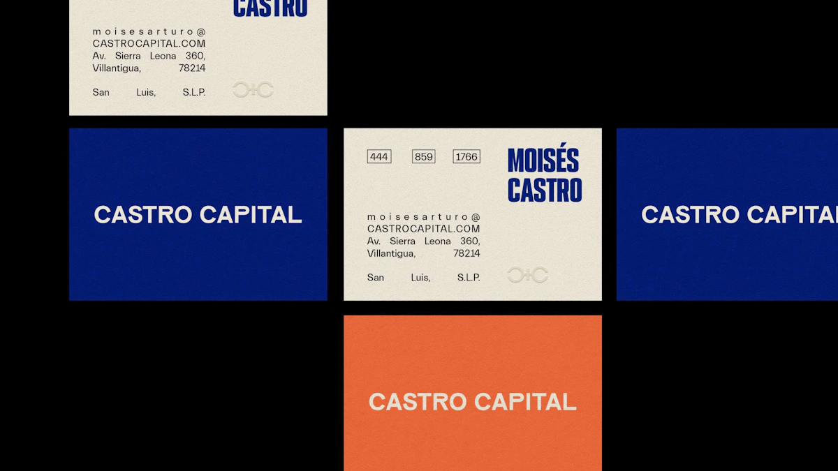 A selection of business card and brand design mockups
