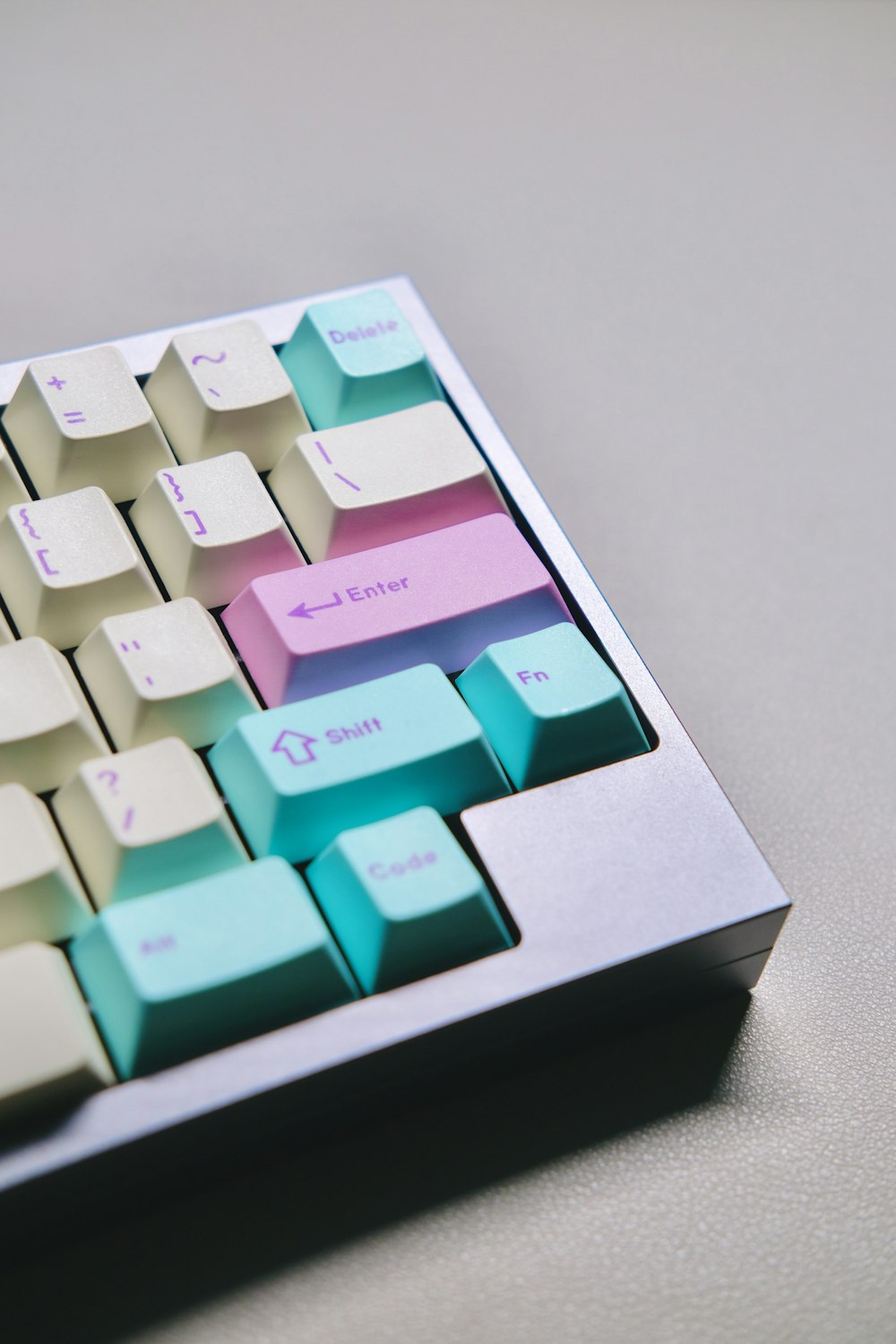 a close up of a keyboard on a table