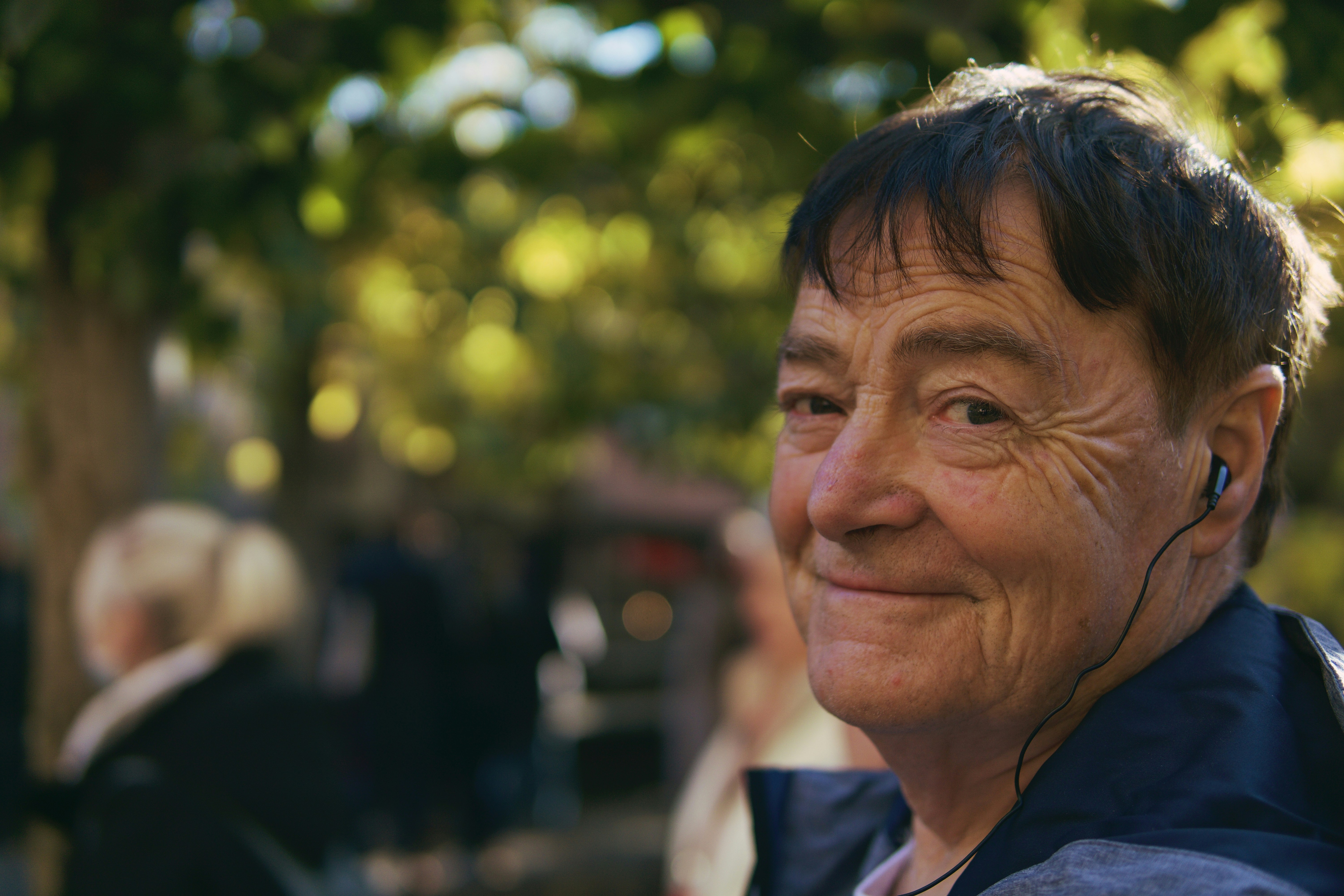 a man with ear phones on his ears