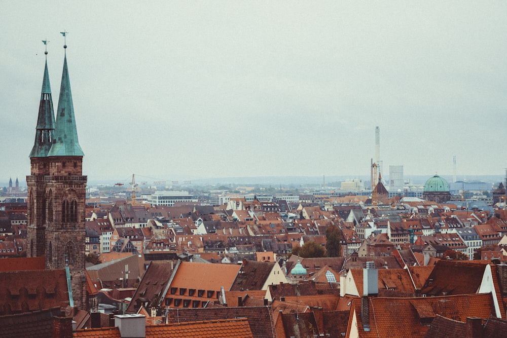 a view of a city from the top of a building