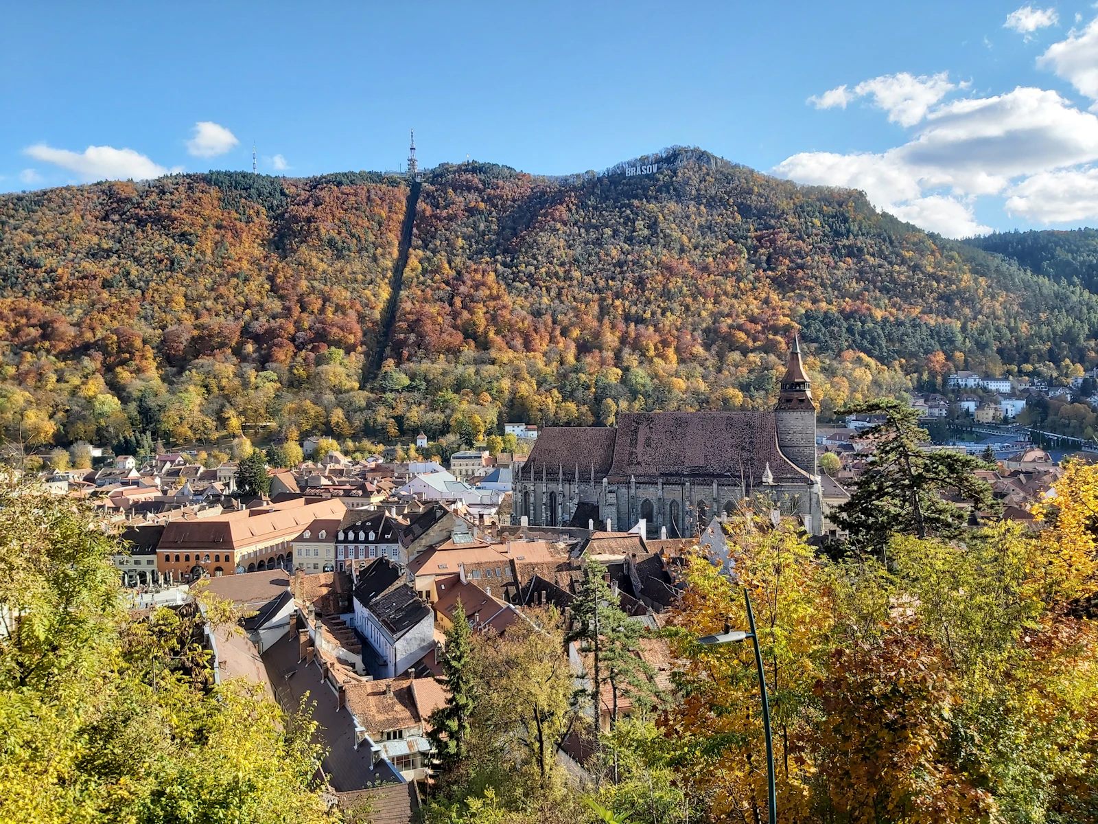 Brașov town in the mountains
