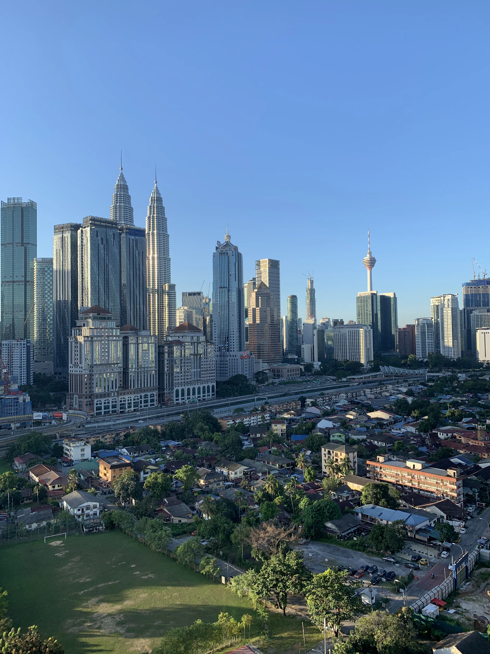 Kuala Lumpur city skyline on a clear day