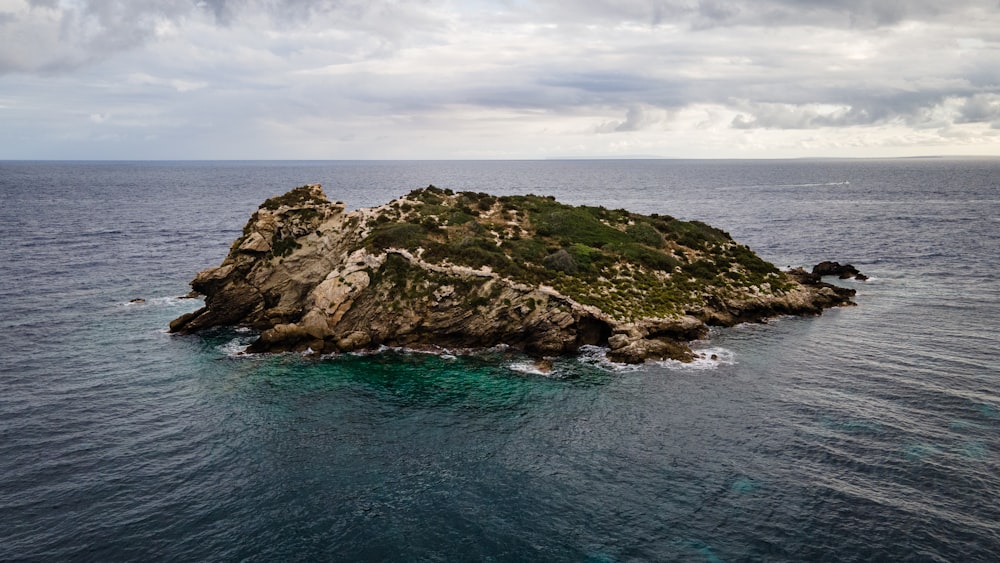 a small island in the middle of the ocean