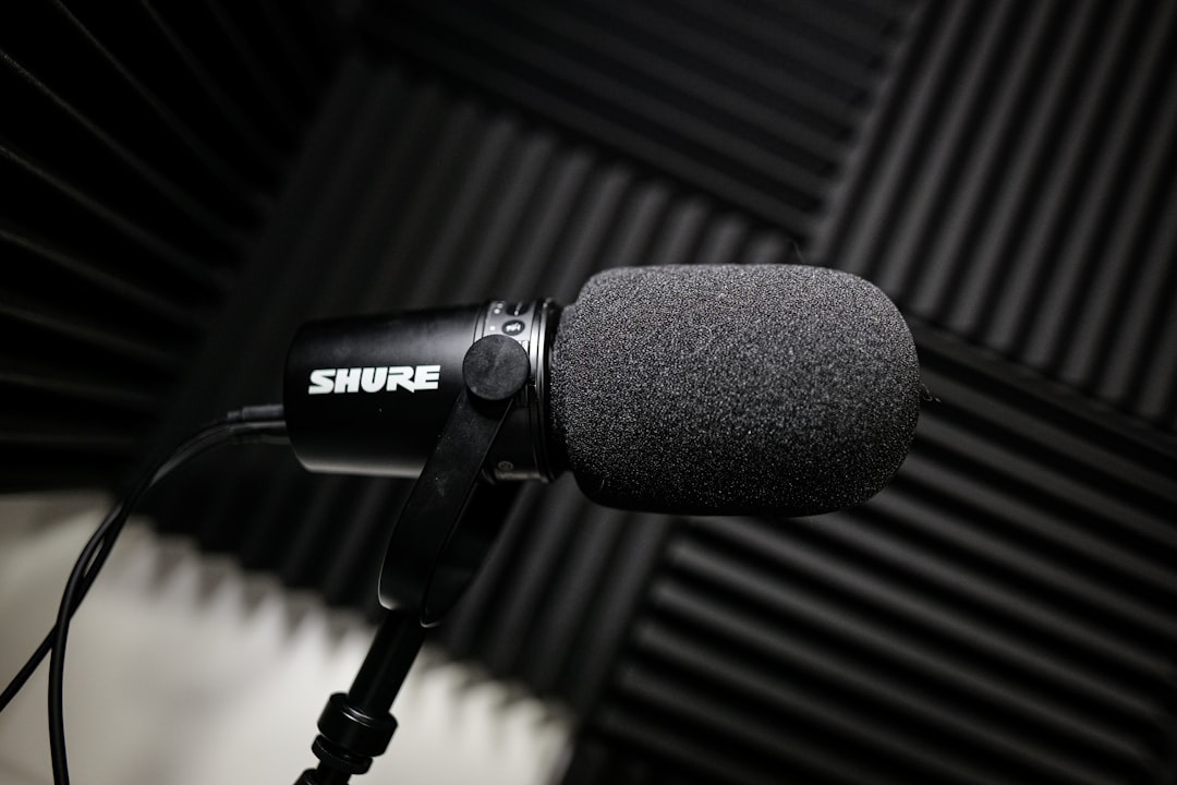 a microphone with a microphone cord attached to it,