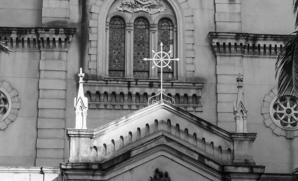 a black and white photo of a church