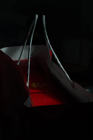 A sleek neon green shopping bag glowing against a dark charcoal background.