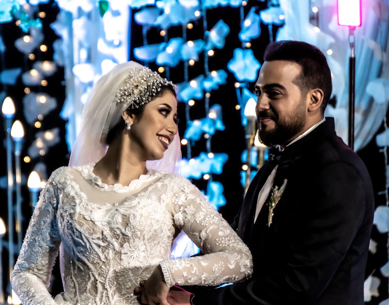 Bride and groom in New Damietta, Egypt