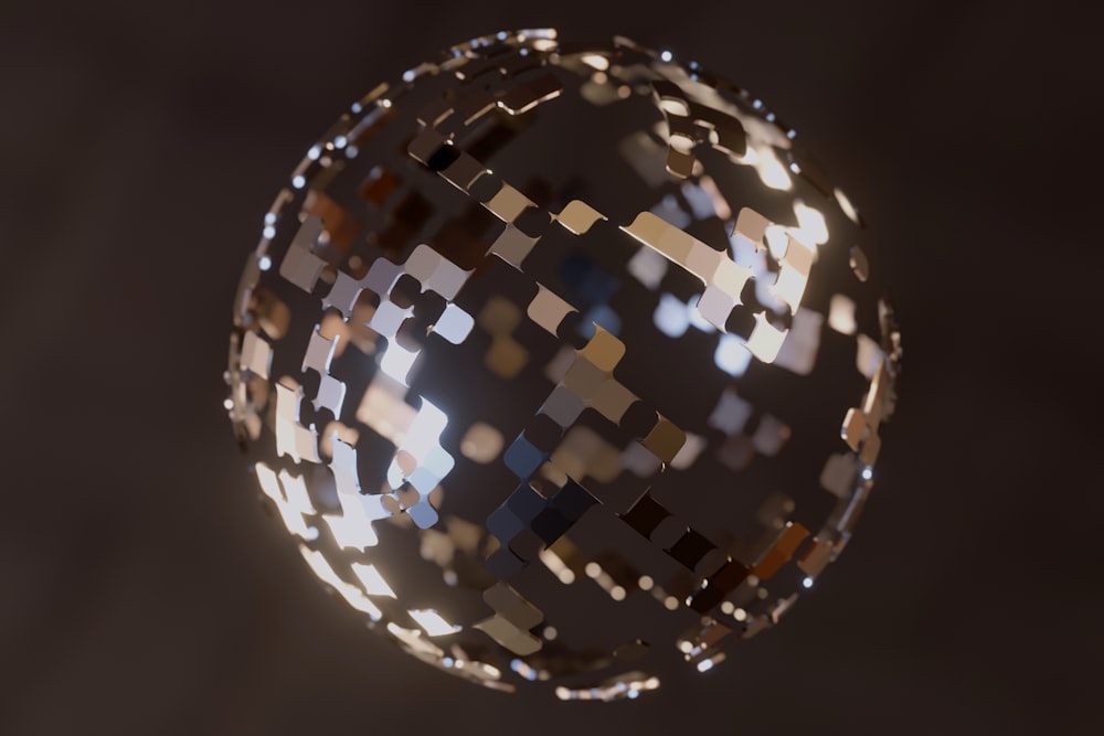 a disco ball with a lot of small squares on it