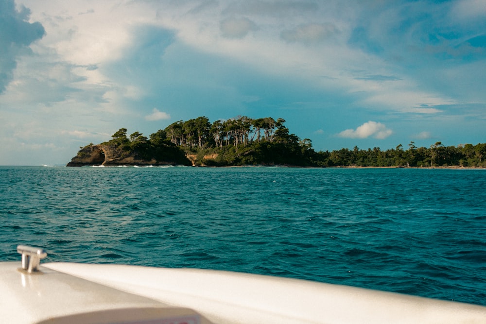 a small island in the middle of a body of water