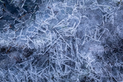 a bunch of ice that is on the ground