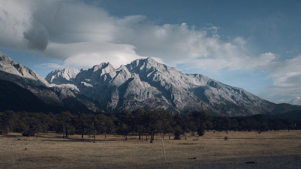 a view of a mountain range in the distance