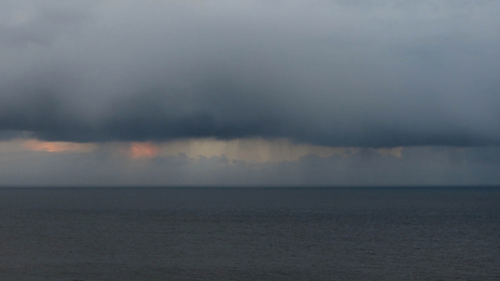 a large storm is coming in over the ocean