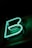 a neon sign with the letter b on it