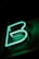 a neon sign with the letter b on it