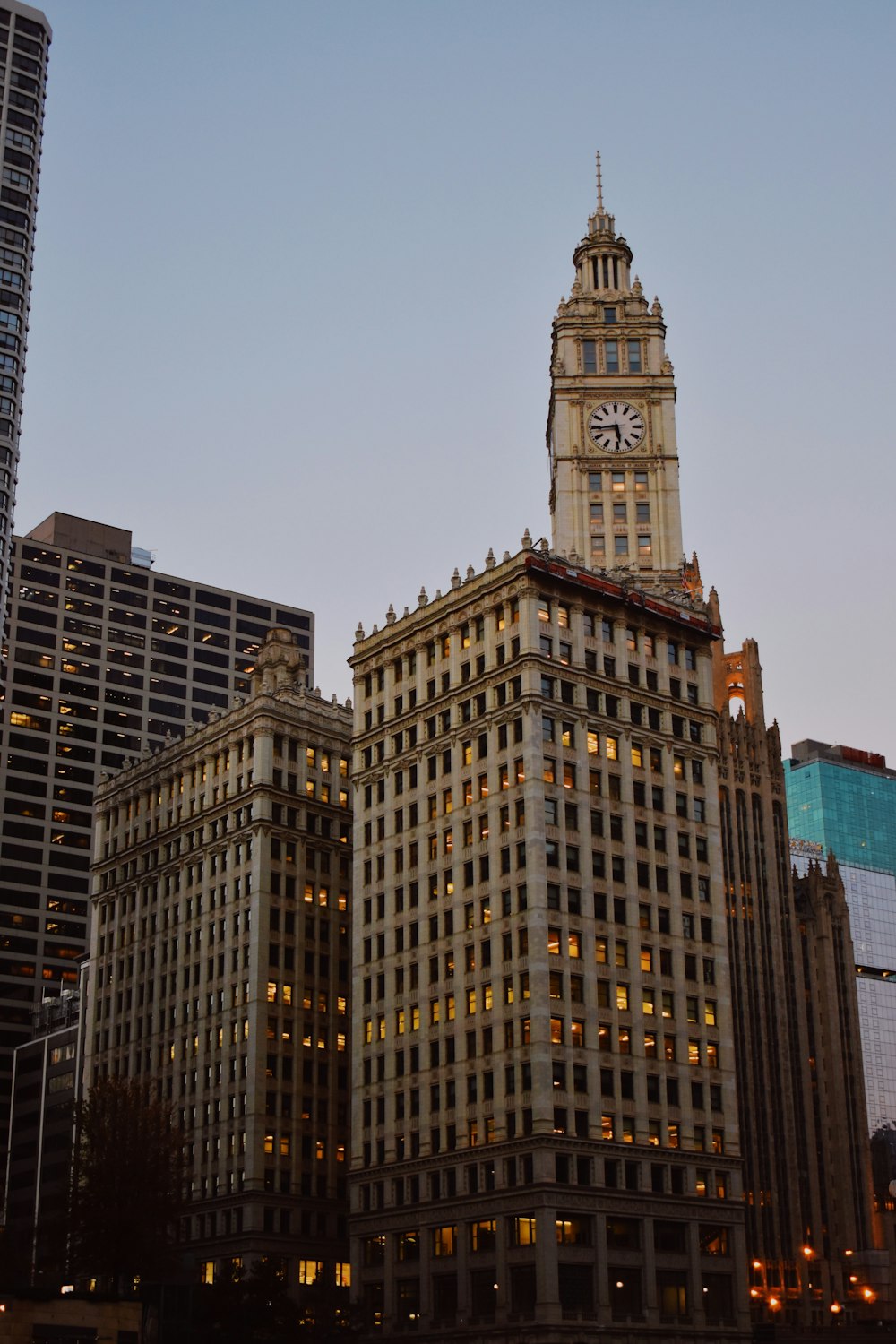 a large building with a clock on the top of it