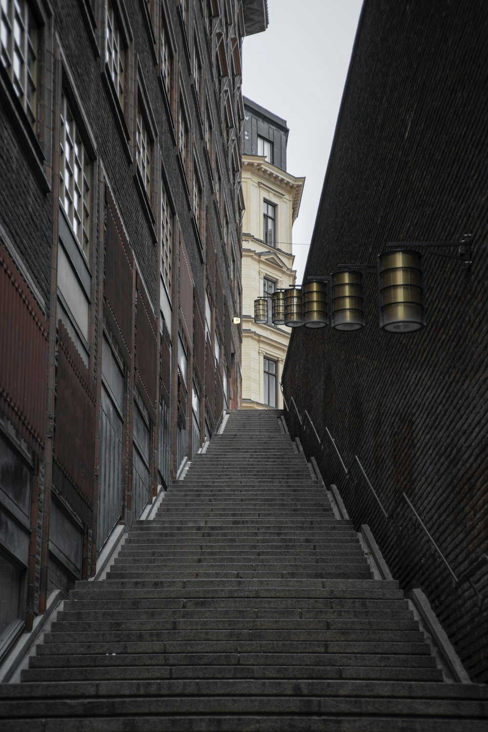 a set of stairs leading up to a building