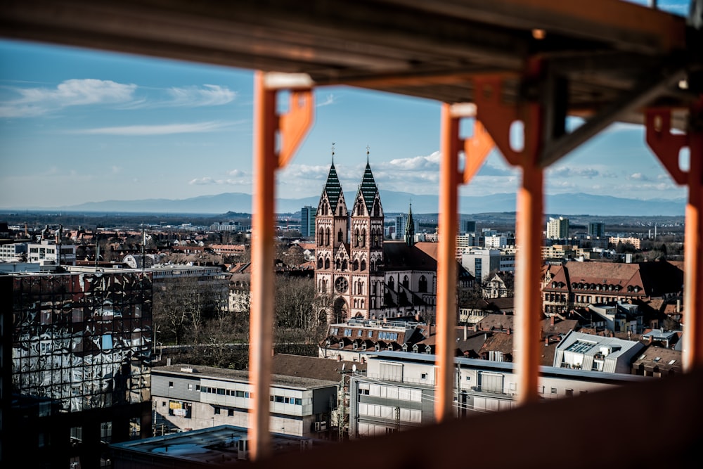 a view of a city from a window