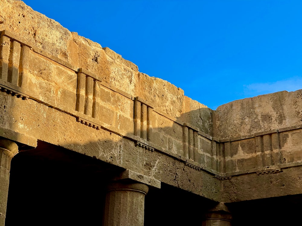 a bird is perched on the ledge of a building