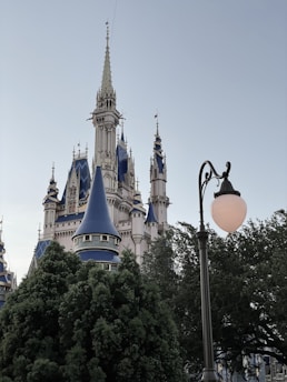 A vibrant photo of Brühl's historic castle bathed in soft morning light with a clear blue sky.