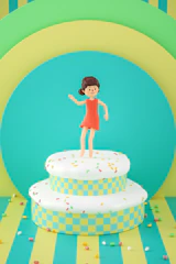 An animated scene from a playful food-themed Android game with characters and bright graphics.