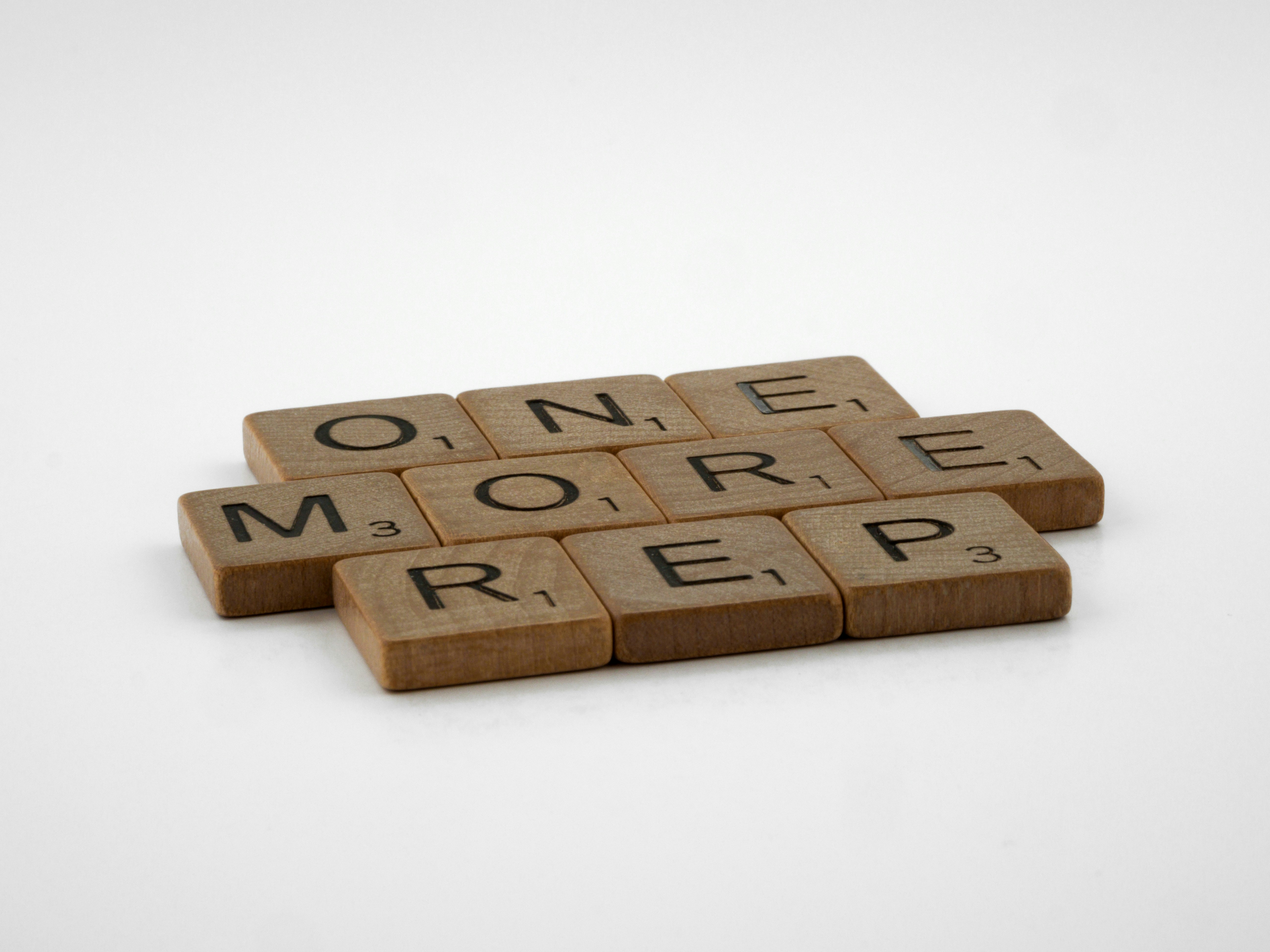 scrabble, scrabble pieces, lettering, letters, wood, scrabble tiles, white background, words, quote, letters, type, typography, design, layout, focus, bokeh, blur, photography, images, image, weight training, fitness, dumbbells, barbell, exercise, push, repetitions, pull, work, work hard, failure, pyramids, sets, circuits, gym, sweat, push yourself, limits, no limits, 