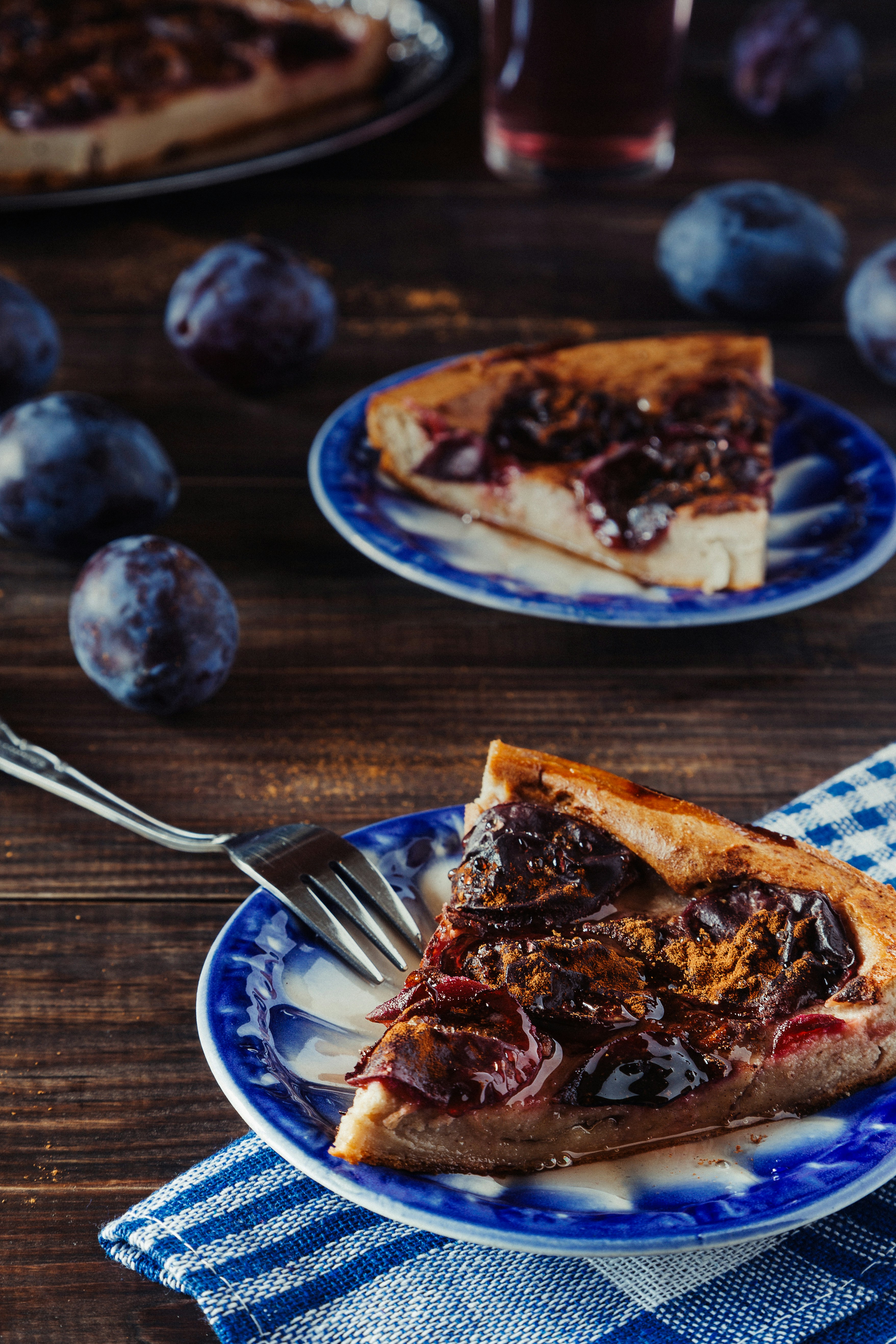 a piece of pie on a plate with a fork