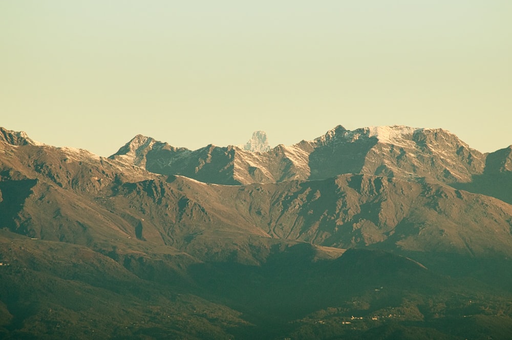 a view of a mountain range from a plane