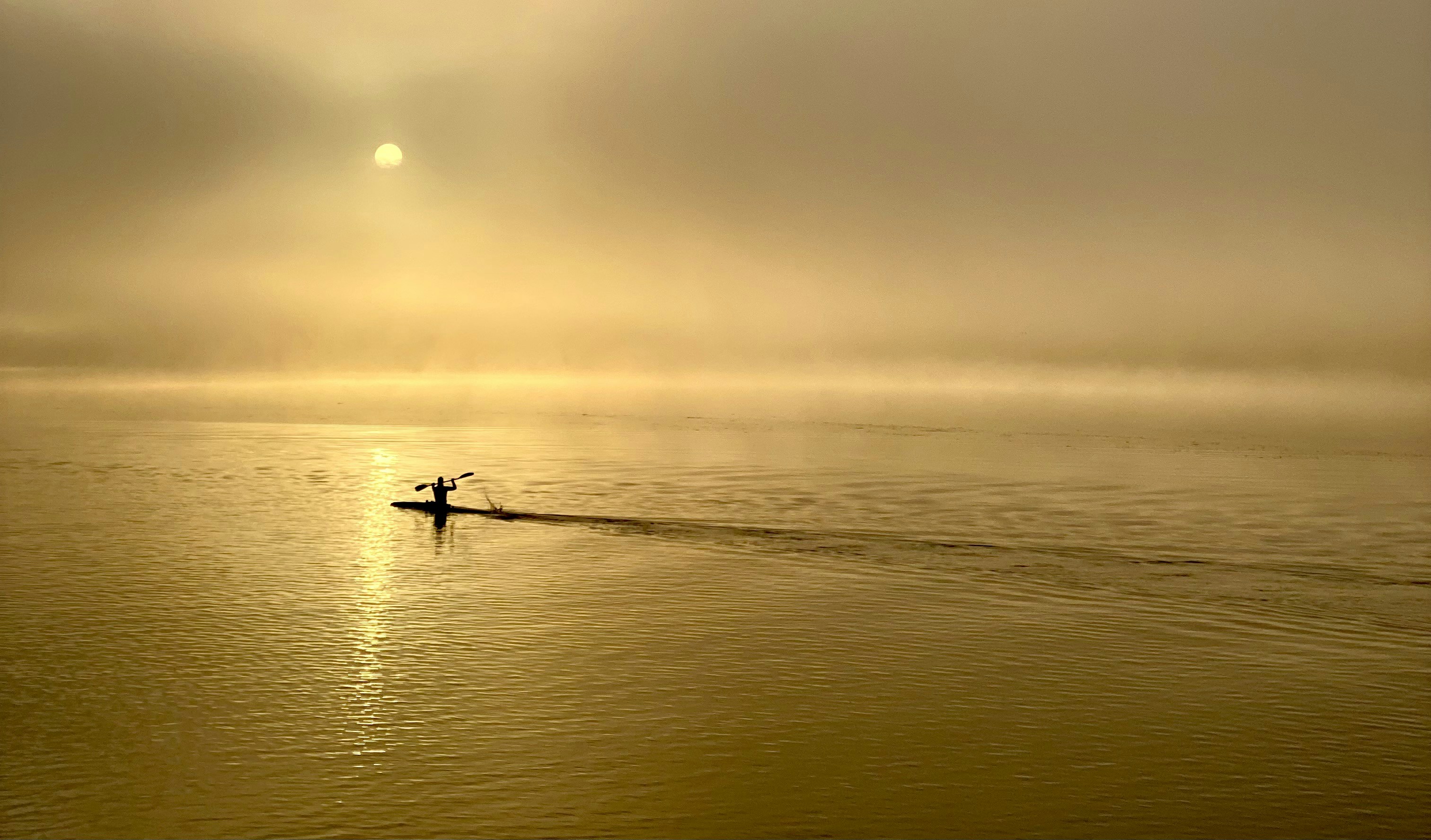 a person on a surfboard in the middle of a body of water