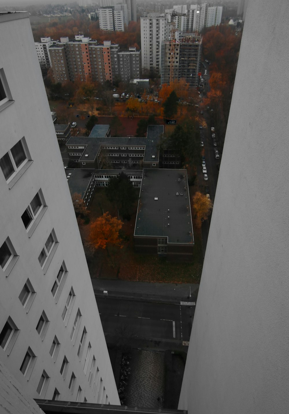 a view of a city from a tall building