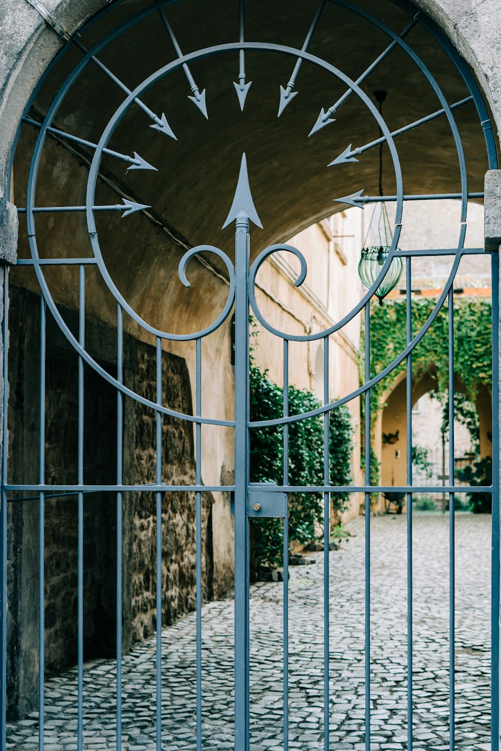 a gate that has a clock on it