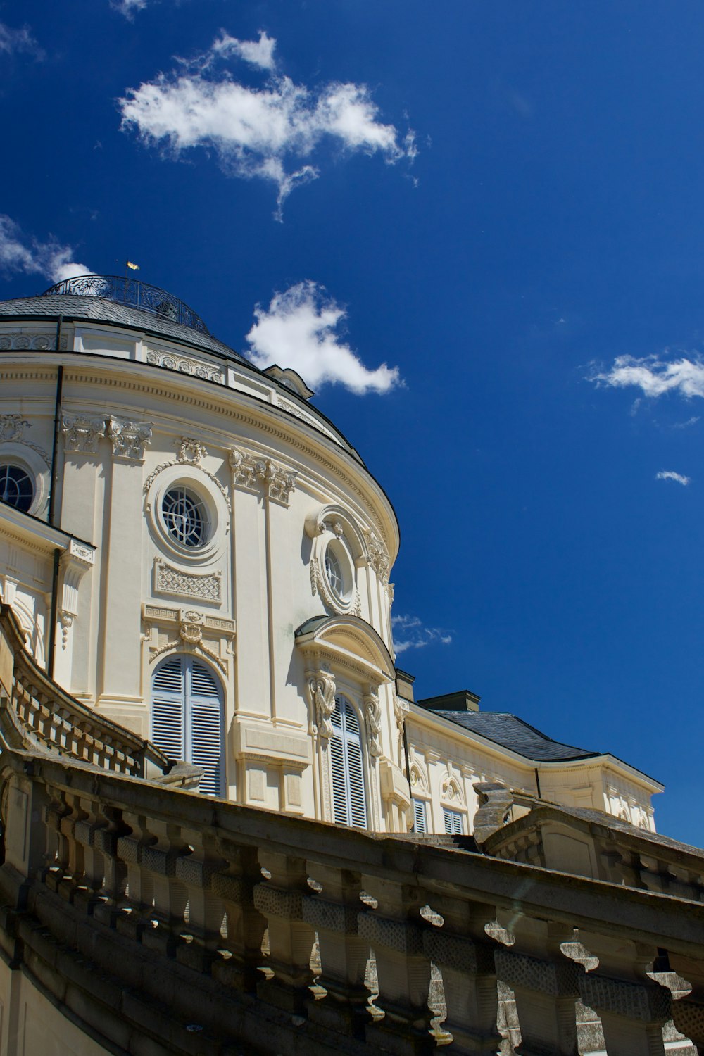 a large building with a clock on the top of it