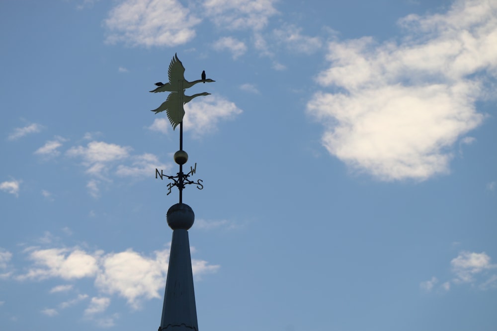 a weather vane on top of a tall building
