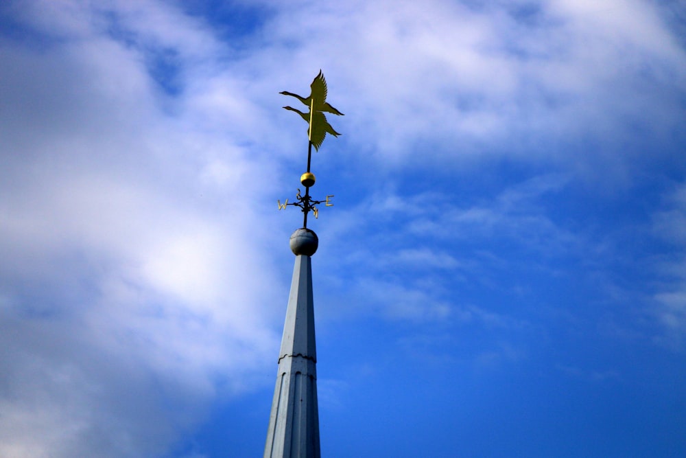 a weather vane on top of a tall building