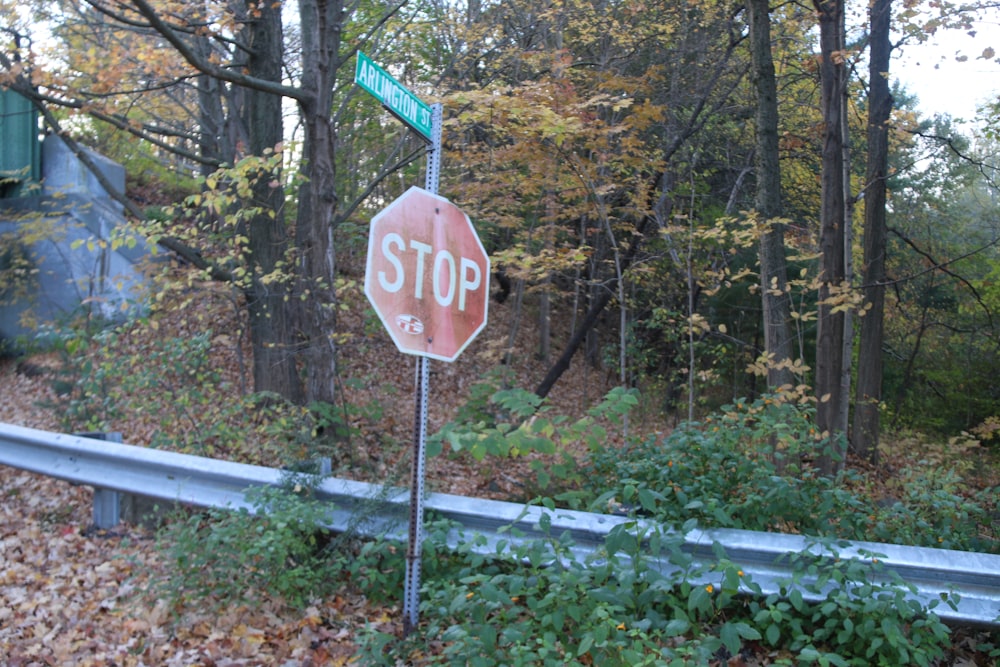 a stop sign on the side of a road