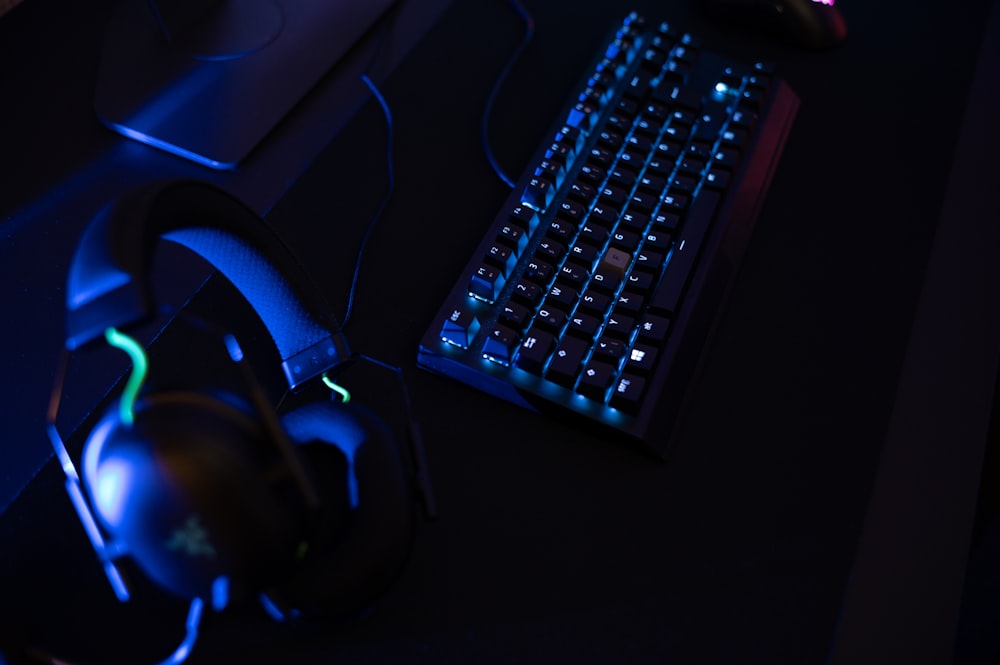 a keyboard and a mouse on a desk