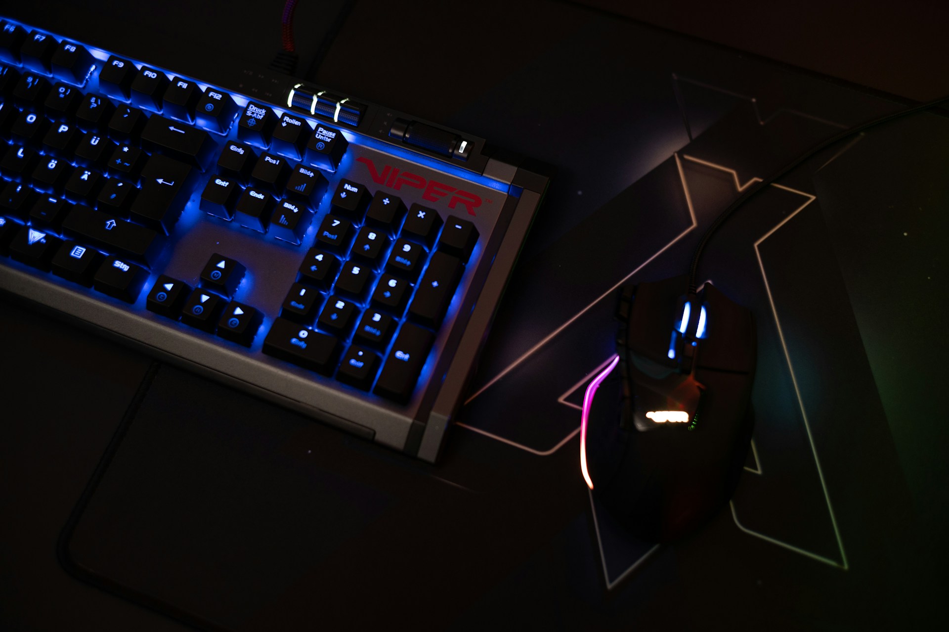 a close up of a keyboard and a mouse