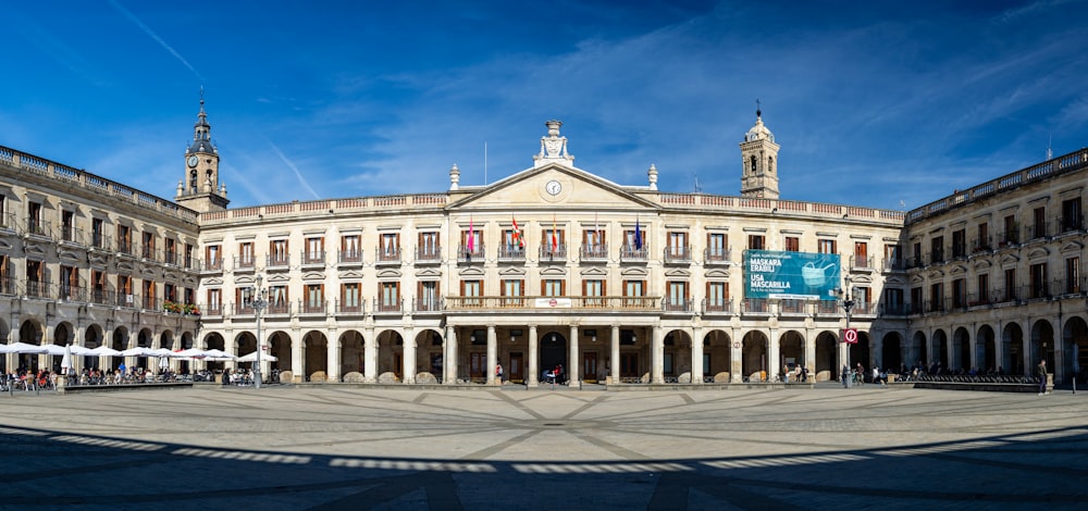 a large building with a clock tower on top of it