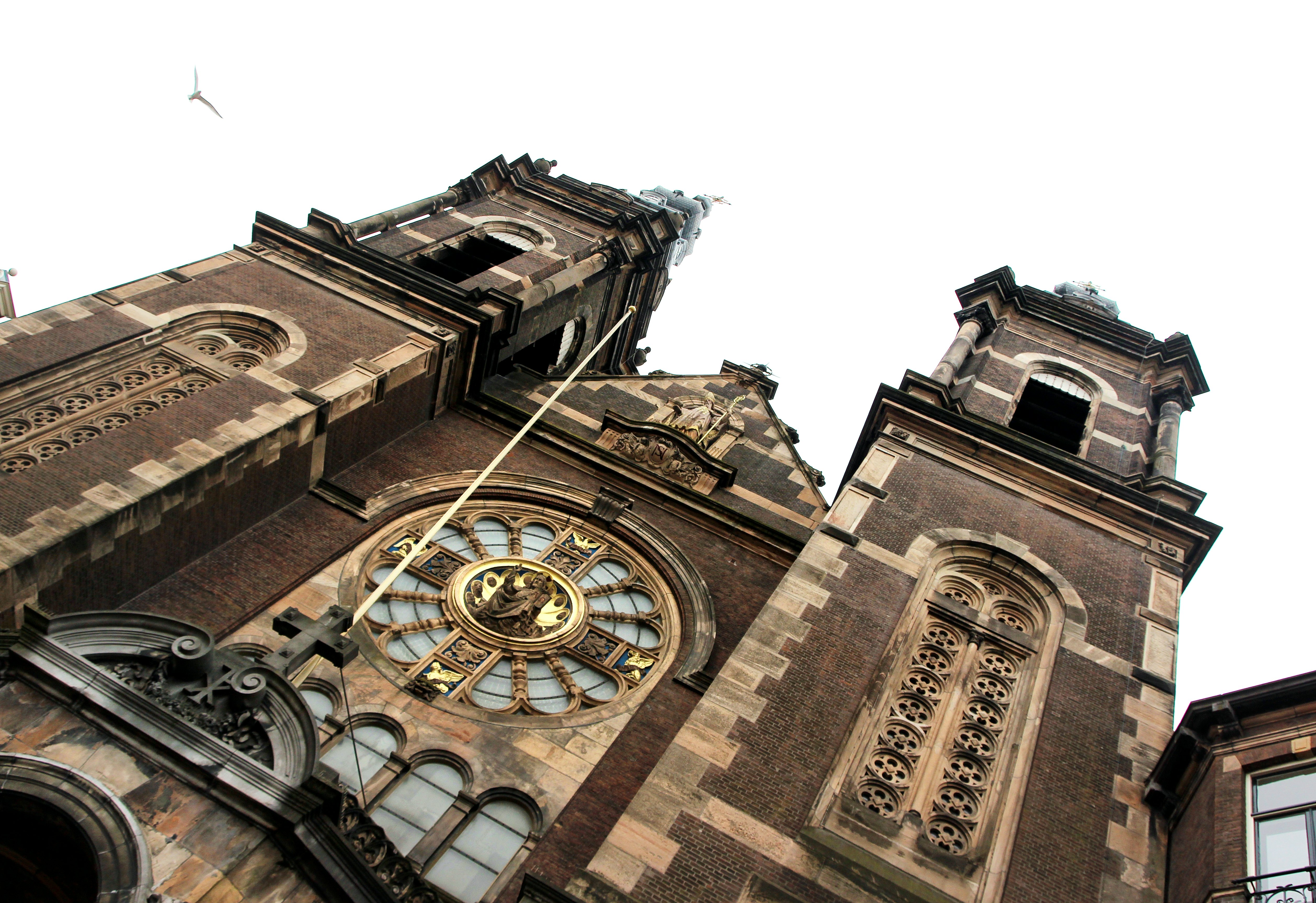 A look up at the Basilica of St. Nicholas in Amsterdam.