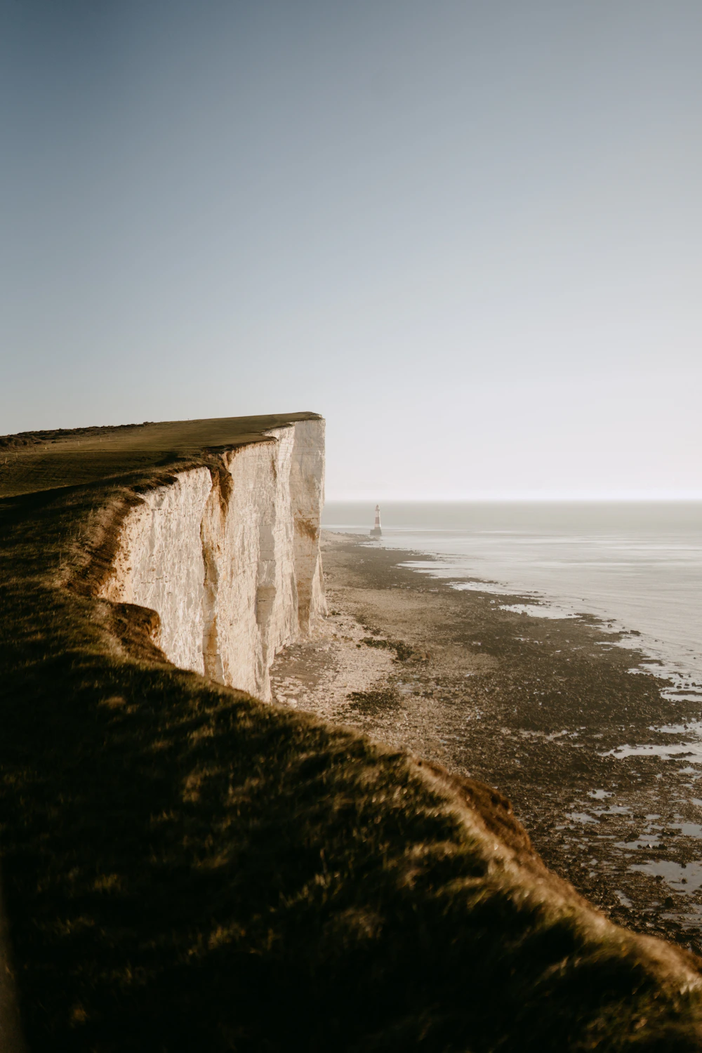 Chalk cliffs above the English Channel at Seven Sisters.
