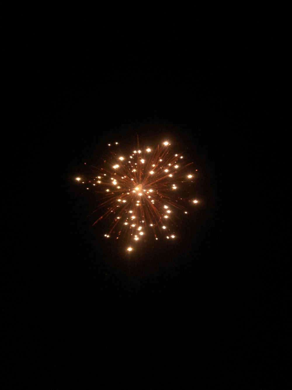 a fireworks is lit up in the dark sky