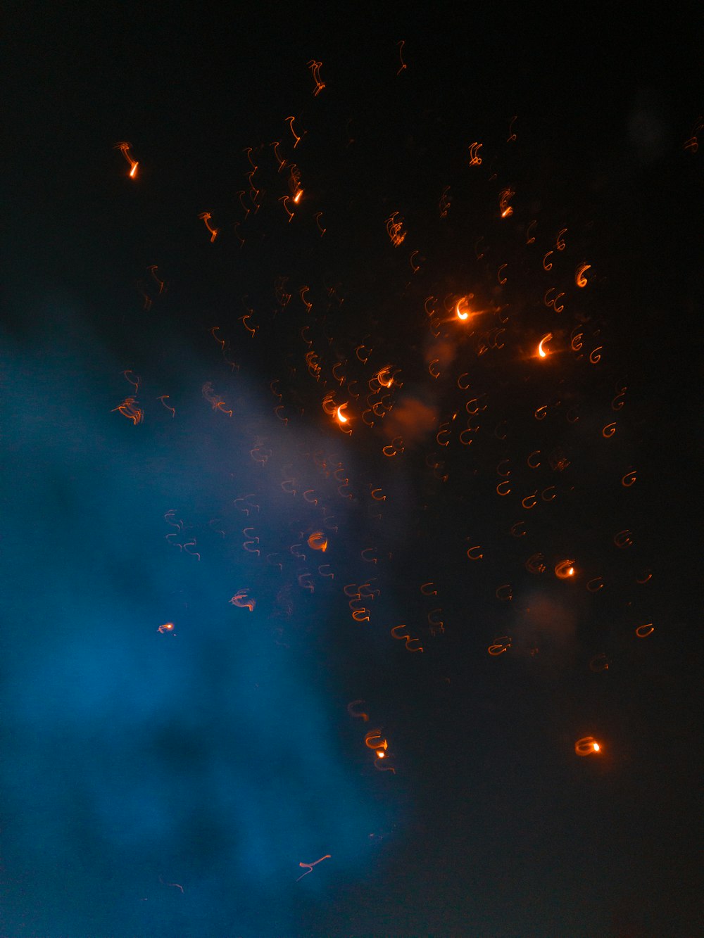 a view of the sky at night from a distance