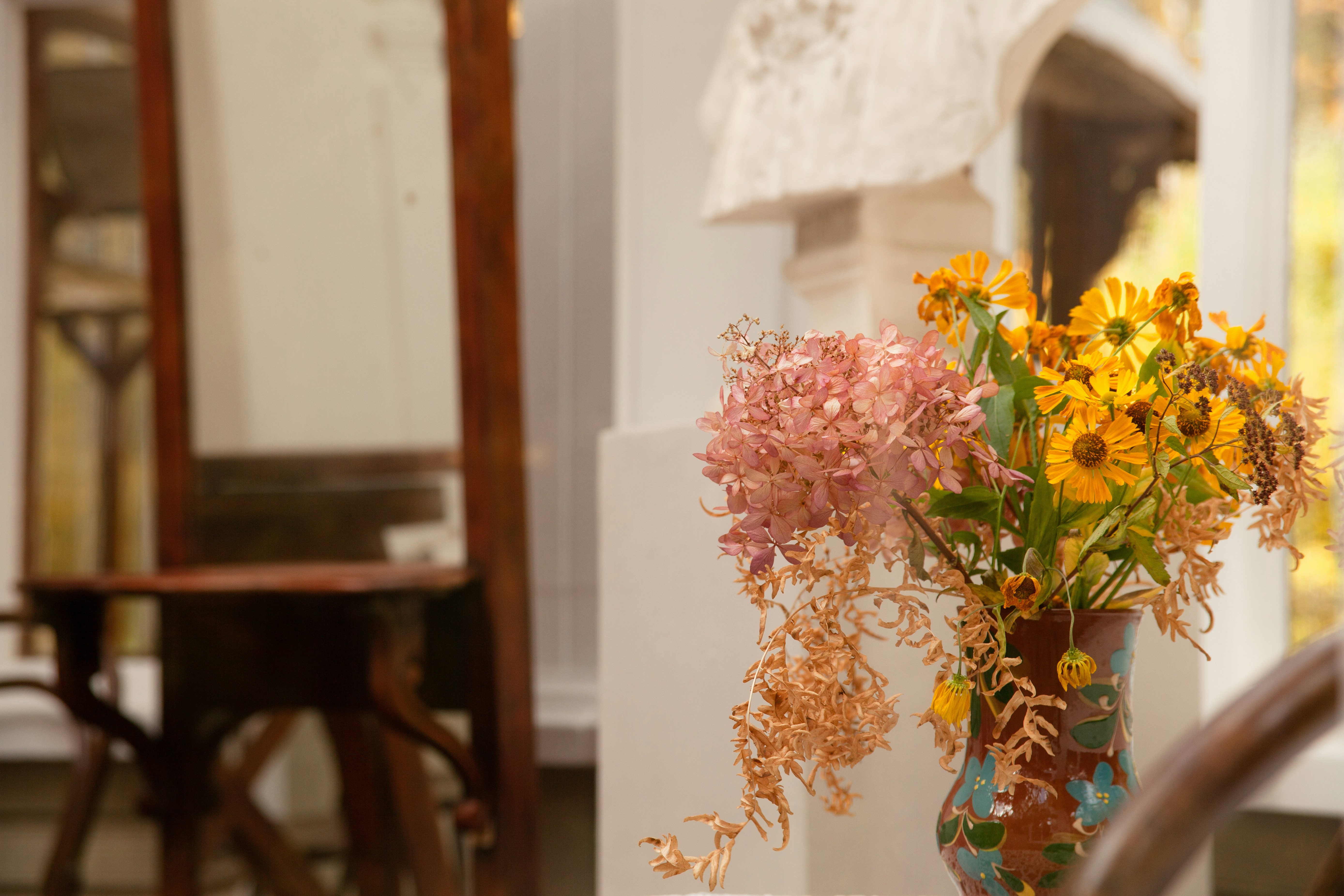 Stunning Preserved Flower Arrangement Displayed in Living Room