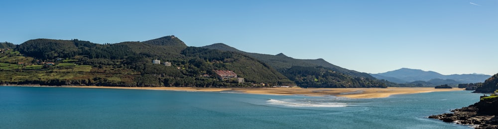 a large body of water surrounded by mountains