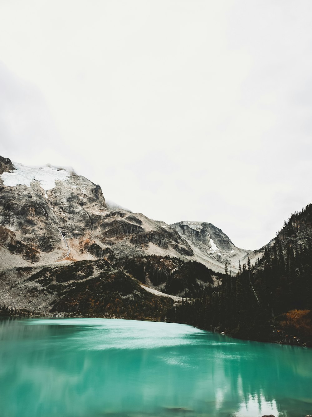 a mountain with a lake in front of it