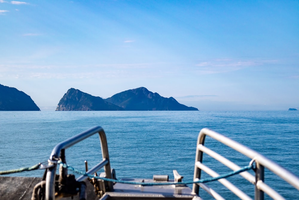 a boat traveling across a large body of water